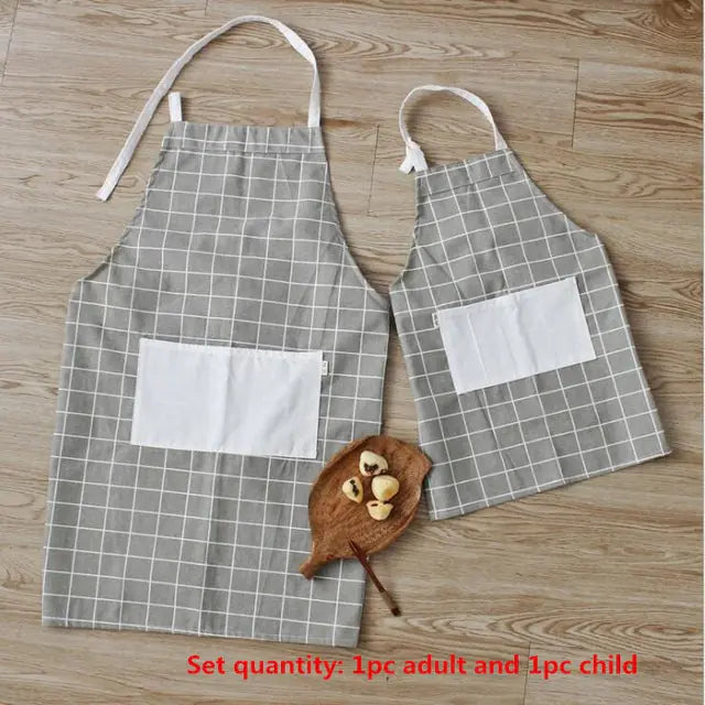 Parent-child Adjustable Cotton Linen Apron