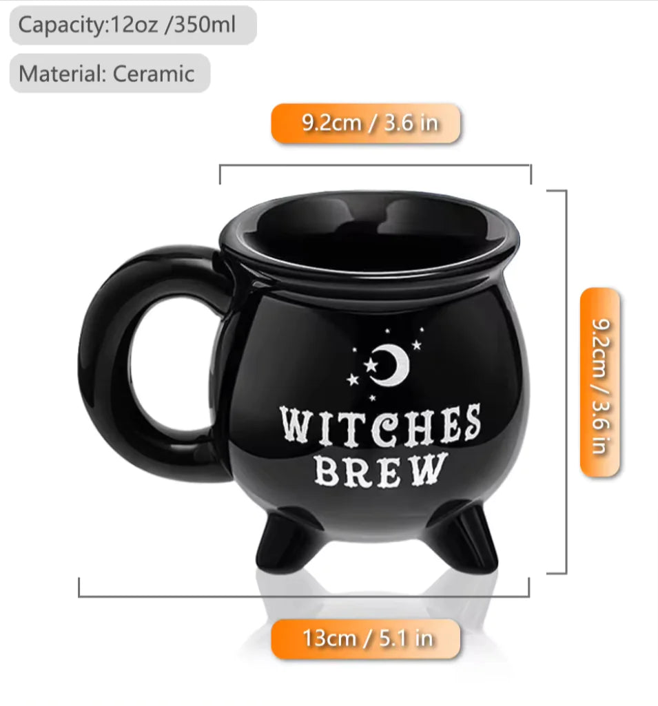 Sorbos espeluznantes: taza de café de cerámica con forma de bruja para la alegría de Halloween