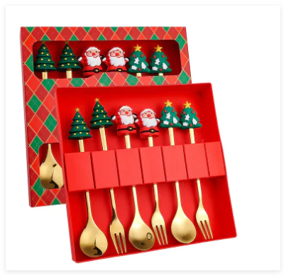 Festive Stainless Steel Christmas Spoon