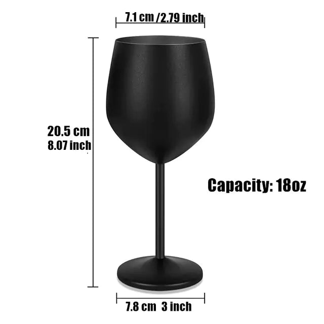 Copas de vino de acero inoxidable con revestimiento negro