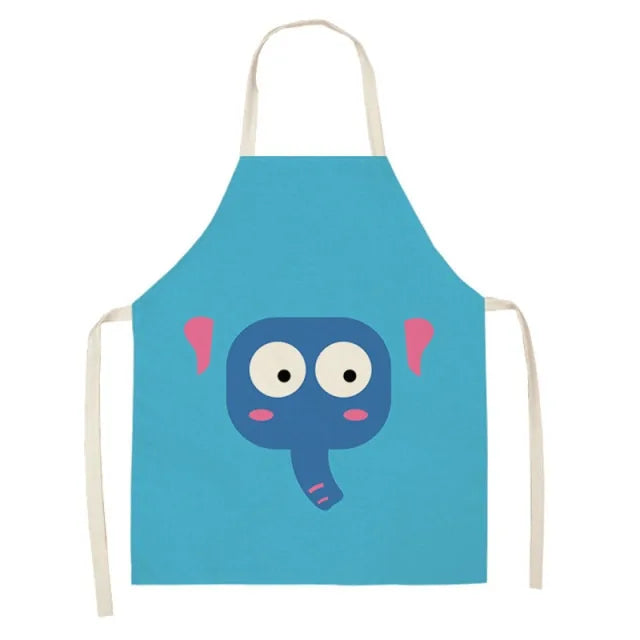 Cartoon Animal Pattern Oilproof Apron