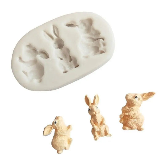 Rabbit Silicone Mold Fondant Cake