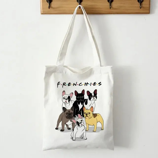 Canvas tas met Franse Bulldog-print